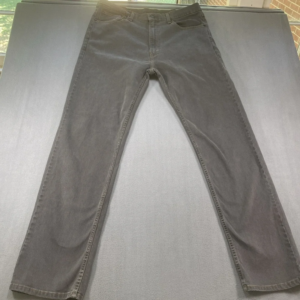 Levi 505 Mens Jeans 38x32 Grey Straight Leg